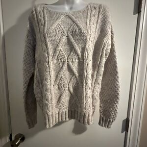Arizona Jean Company Cable Knit Sweater - Cream